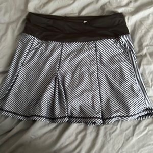 black and white striped athletic skirt